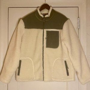 FAHERTY BRAND CREAM SHERPA ZIP JACKET  X-LARGE